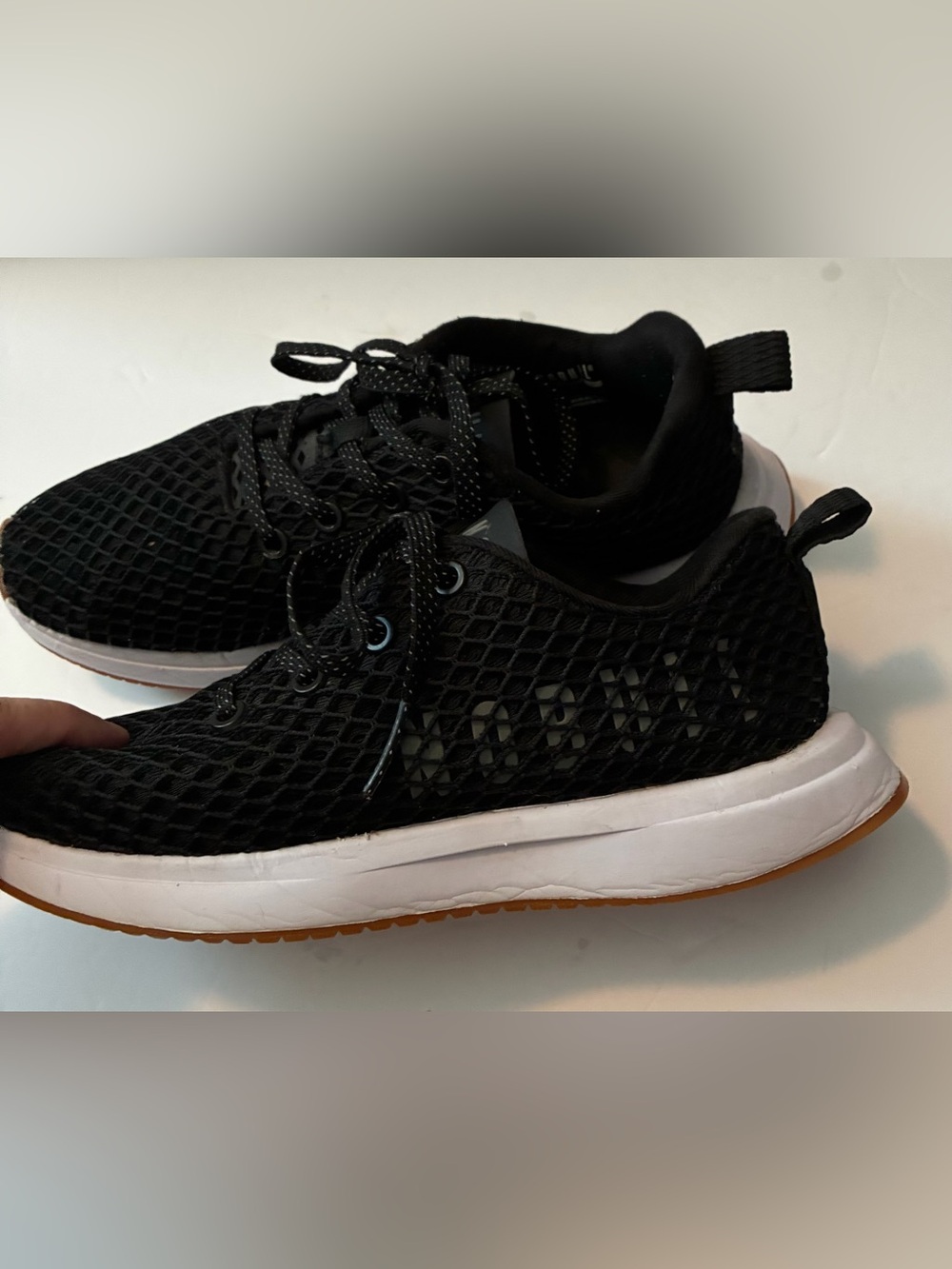 NOBULL Black Mesh Athletic Shoes with White Midsole